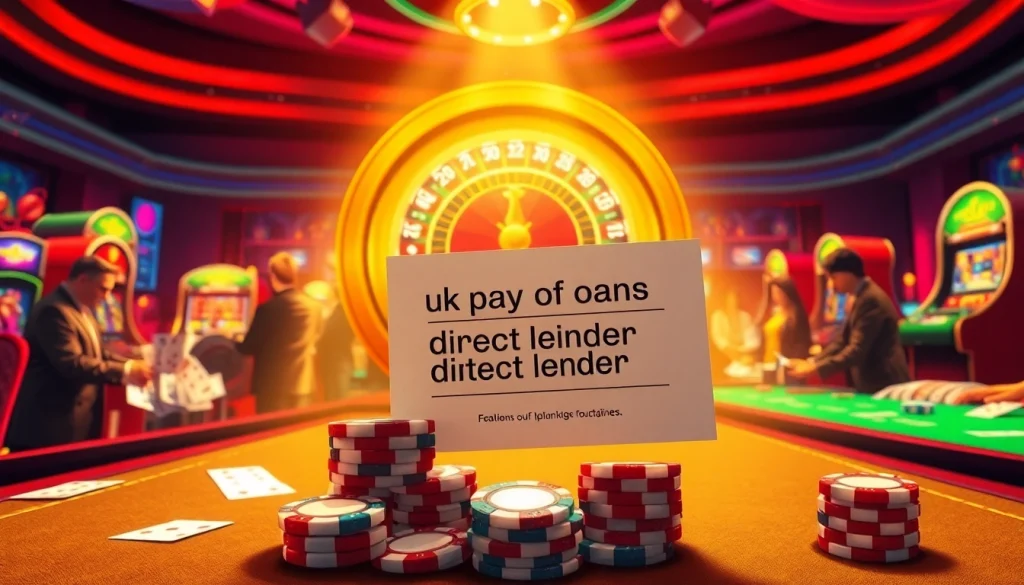 Players enjoying a thrilling casino night with uk payday loans direct lender options visible at the betting table.
