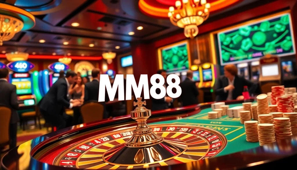 Experience the thrill of gambling at MM88's luxurious casino with roulette, poker, and vibrant slot machines.