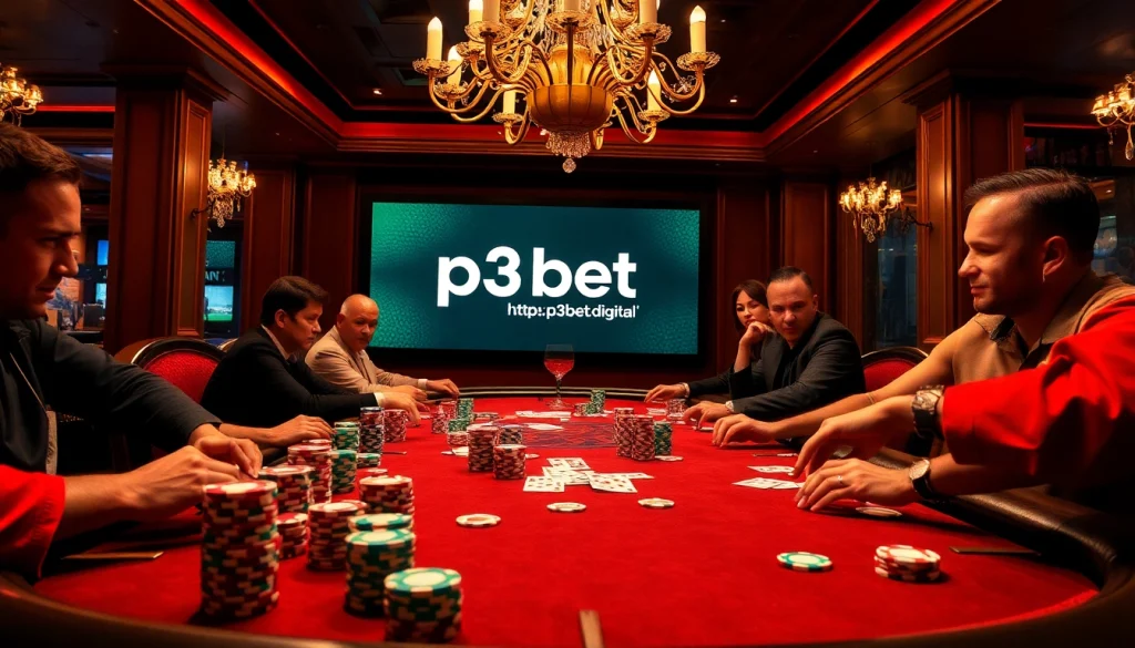 Experience high-stakes poker action at https://p3bet.digital/ with vibrant chips and attentive players.