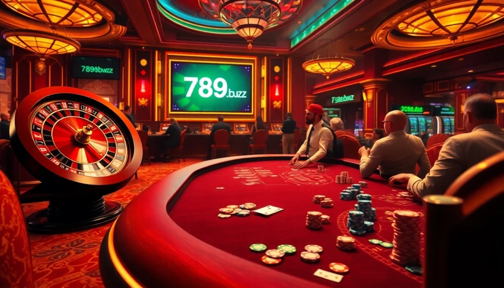 Excitement builds at the gambling tables with 789b.buzz players strategizing for their next big win.